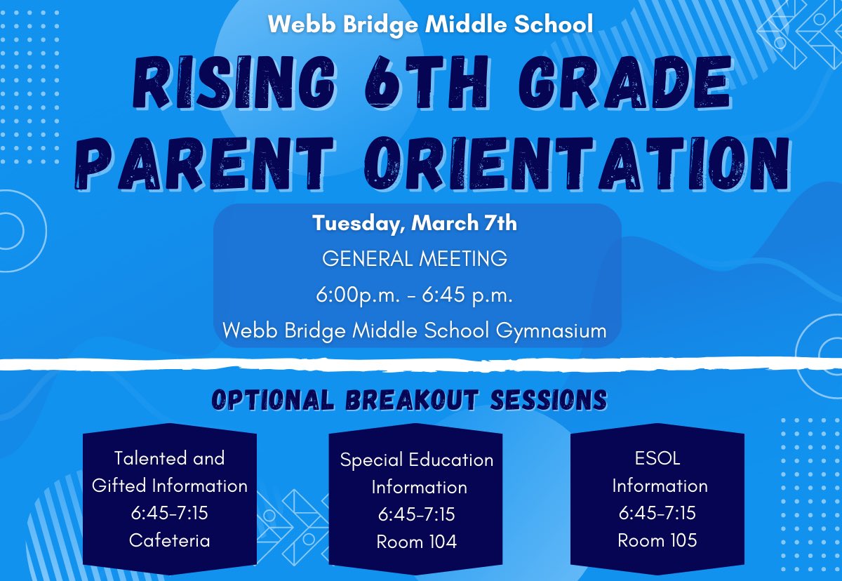 Rising 6th Grade Parent Orientation is tomorrow - see you there! <a href="/CreekViewElem/">Creek View Elementary School</a> <a href="/npepanthers/">New Prospect Panthers</a> <a href="/OceeElem/">Ocee Elementary School</a> <a href="/LWE_PTO/">Lake Windward Elementary PTO</a>