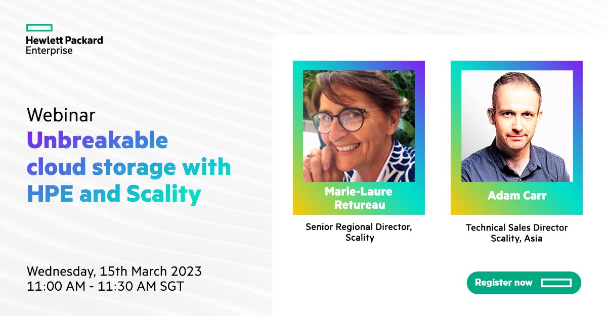 A strong storage infrastructure can boost an oganisation's capabilities. Object-based storage can help businesses handle large workloads &amp; constant data flows. Our webinar will explore how #HPEGreenLake with Scality is ideal for this purpose. 
Sign up now: hpe.to/60193IF17