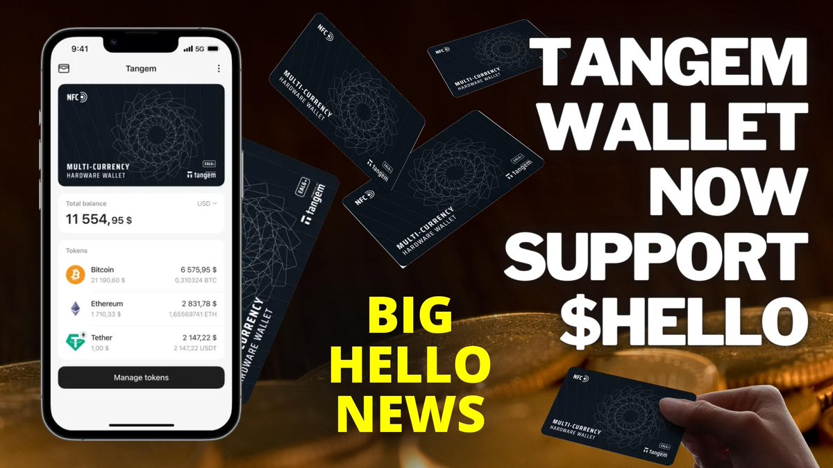 JureKaramarko's tweet photo. π¨ BIG NEWS π¨
Tangem hardware #crypto wallet today add and support $hello tokenβ€οΈ
βΆοΈ https://t.co/FkRXGQhvQj
#thehellolabs @Tangem CRYPTO HARDWARE WALLET
@thehellolabs @HELLOLabsCTO @HELLOLabsCEO https://t.co/YKxRwzcbKM