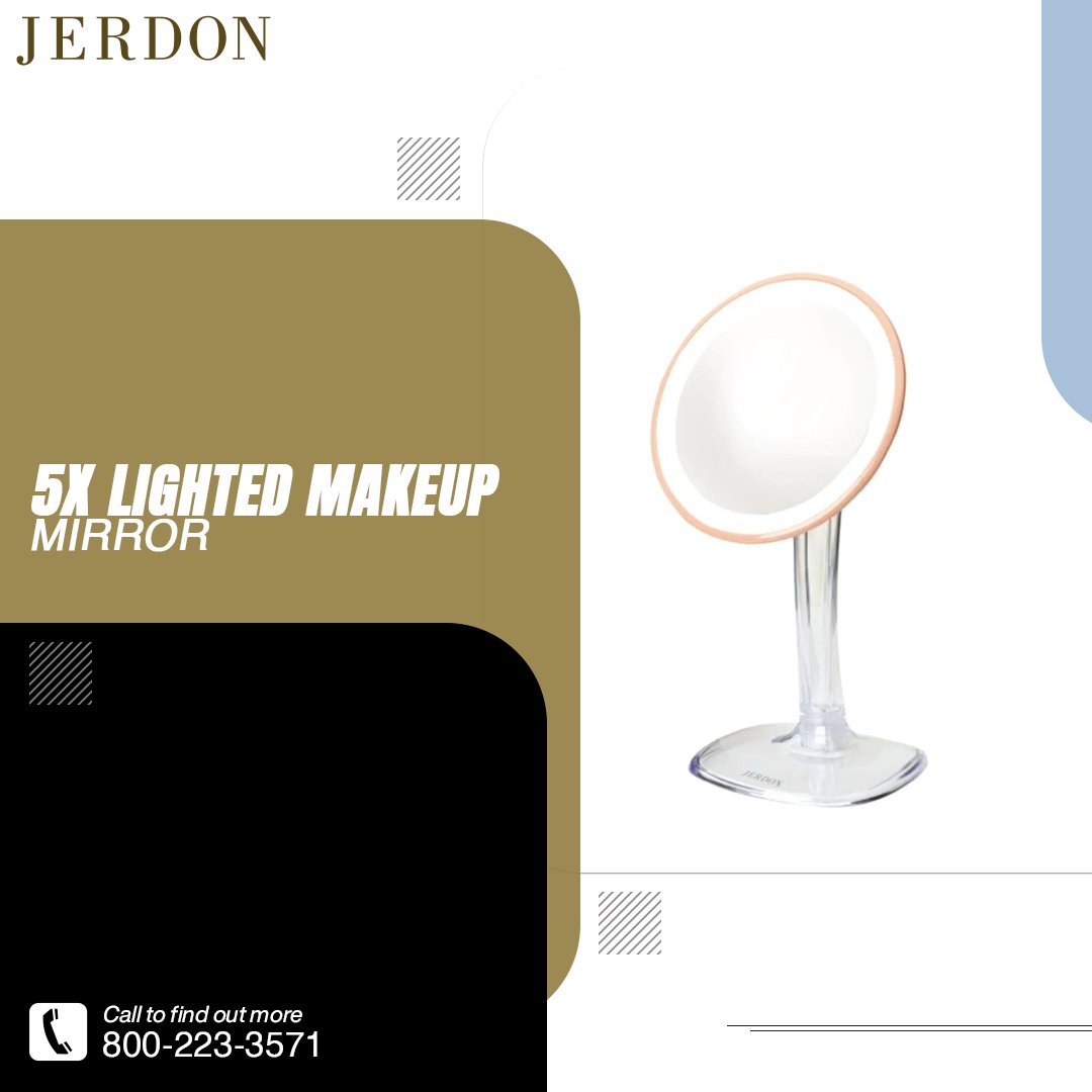 Get ready to glow with Jerdon Style's 5x lighted makeup mirror! With magnified clarity, achieve picture-perfect glam for every occasion. Shop now and shine on! 

#makeup #mirror  #jerdonstyle  #lightedmirrors #makeupmirrors