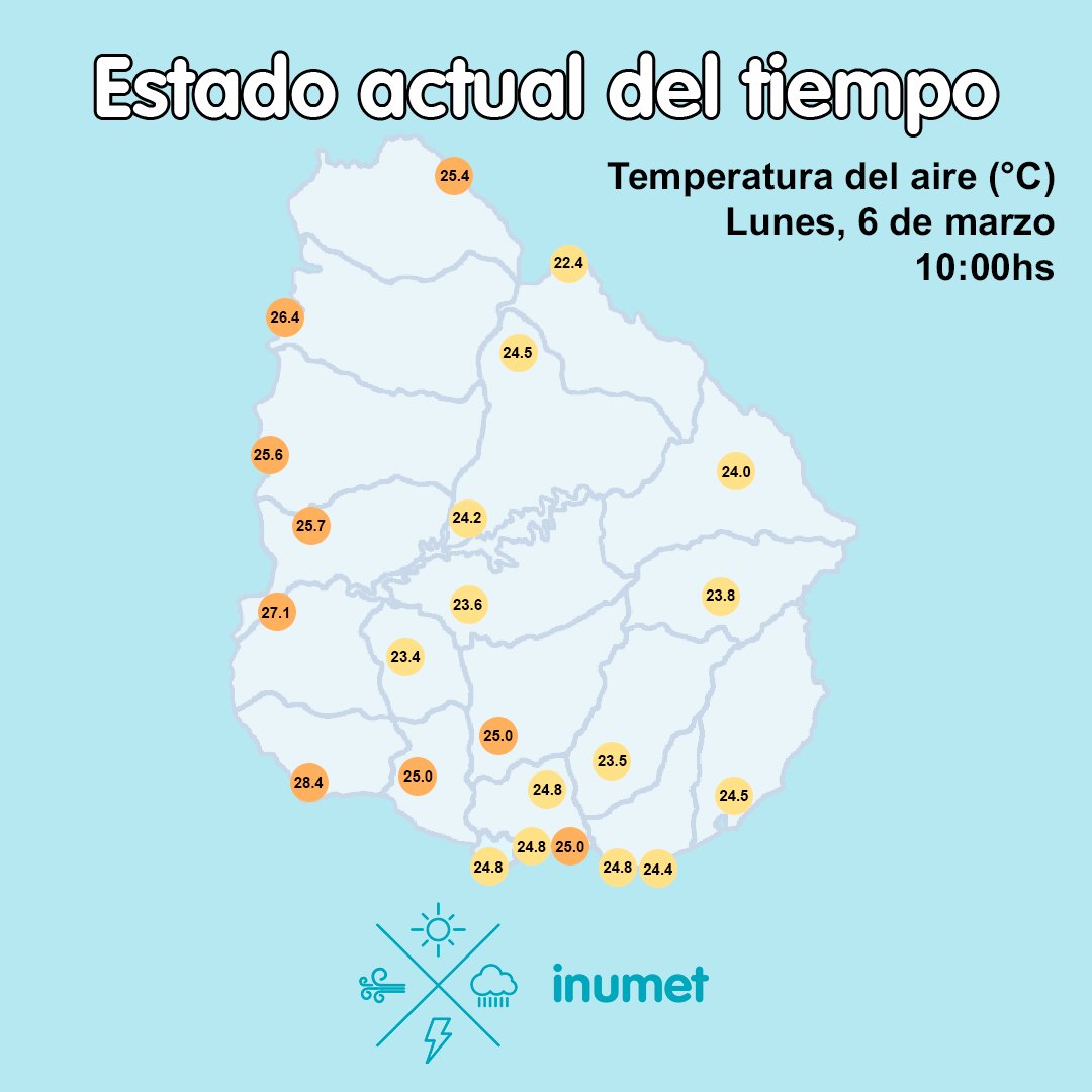 Lunes, 6 de marzo
⏰10:00

👉 inumet.gub.uy/pronostico