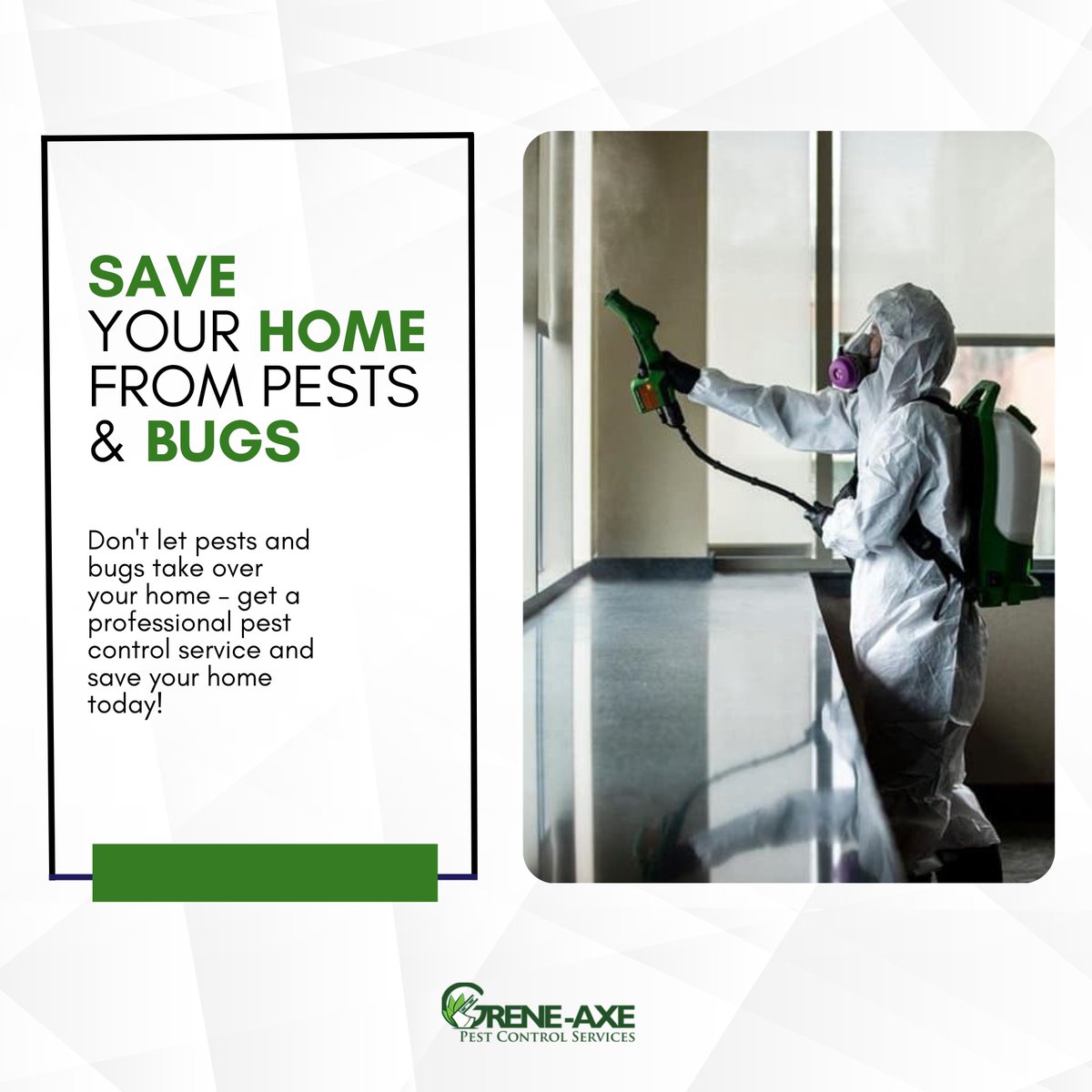 Don't let pests and bugs take over your home – get a professional pest control service and save your home today! We specialize in safe and effective extermination methods to keep your home safe and clean. 
---
🌐 greneaxe.com
.
#pestcontrol #pestcontrolservice