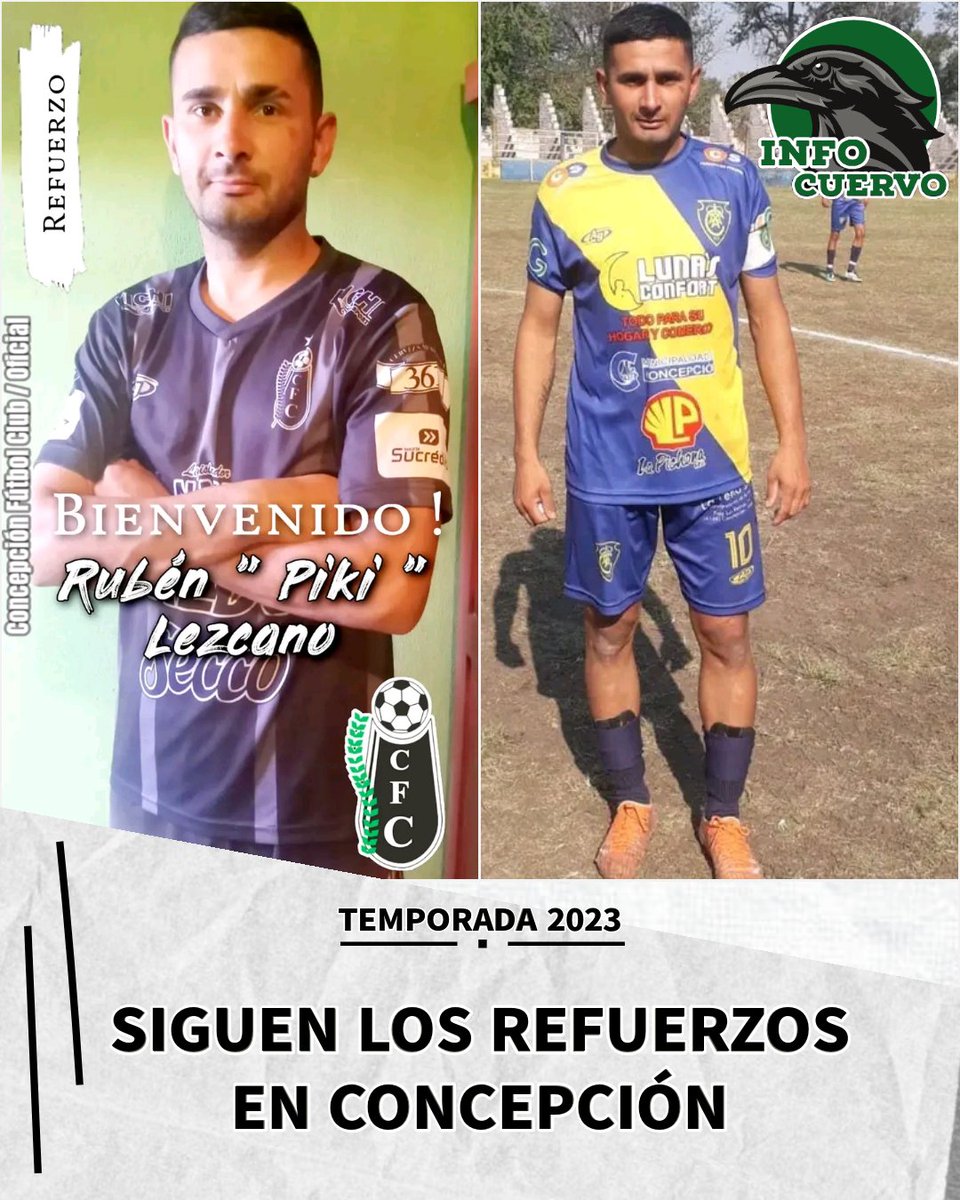 Infocuervook's tweet photo. 🟢5to REFUERZO CUERVO🟢

    Rubén "Piki" Lezcano, volante por izquierda, llega de una buena campaña en el club Azucarera Argentina.

#InfoCuervo #ConcepcionFC #temporada2023 #Refuerzos https://t.co/tcSJpSVnQK