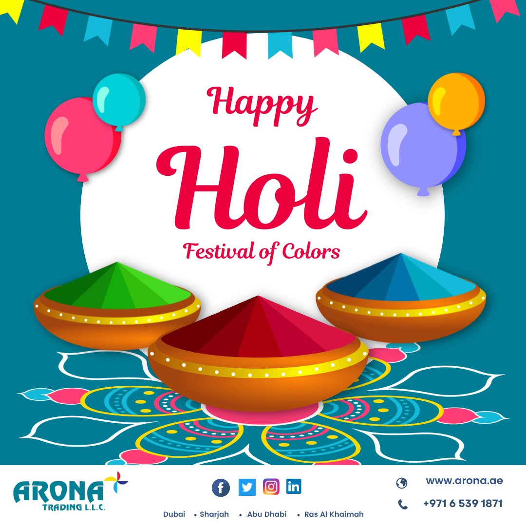 aronauae's tweet photo. Happy Holi everyone! Wishing you all a colorful and joyous Holi celebration filled with love, happiness, and lots of vibrant colors! 🎉🌈🎨
#HappyHoli2023 #HoliFestival #ColorfulHoli #HoliCelebration #HoliVibes #HoliFun #FestivalOfColors #HoliGreetings #HoliParty #HoliWishes https://t.co/KX9og6tRod