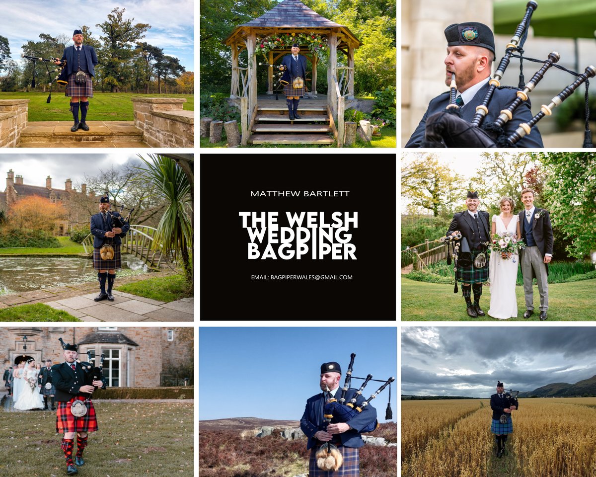 Matthew Bartlett THE WELSH WEDDING BAGPIPER An experienced solo bagpiper based in #Newport, #SouthWales. Available to #bagpipe at your #wedding, party, birthday, or any other special event or occasion. bagpiperwales@gmail.com Facebook.com/welshweddingba… Instagram.com/welshweddingba…