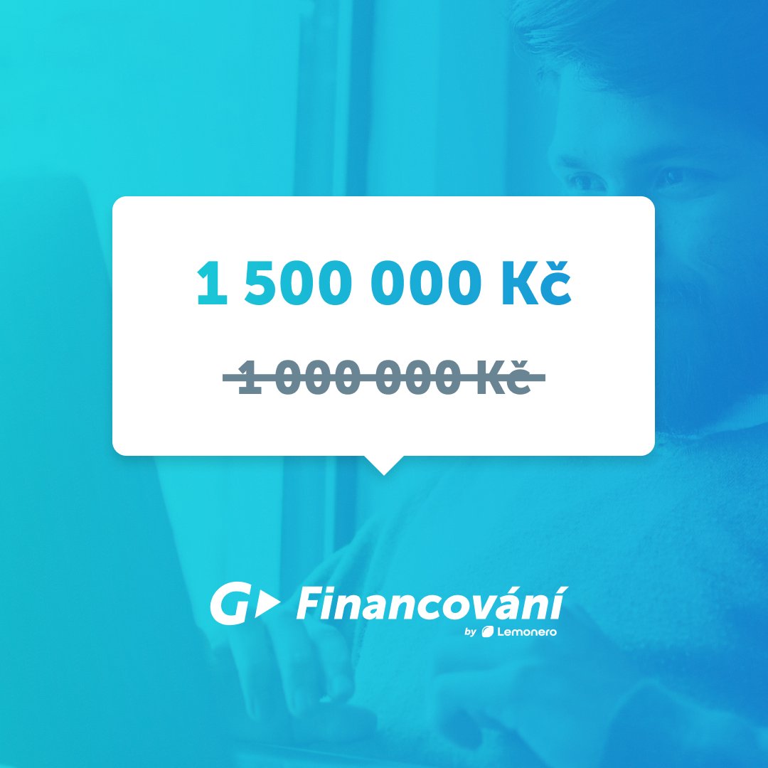 GoPay CZ (@gopaycz) on Twitter photo Navýšili jsme částku financování! S GoPay Financing by <a href="/Lemonero_com/">Lemonero</a>! Nově získáte až 1 500 000 Kč na rozvoj vašeho e-shopu. 💰
✔️Peníze do 10 minut na účtu
✔️Bez papírování
✔️Automatické splácení 
Vyzkoušejte si nezávazně a zdarma, na kolik dosáhnete 👇gopay.com/cs/financovani/ Navýšili jsme částku financování! S GoPay Financing by <a href="/Lemonero_com/">Lemonero</a>! Nově získáte až 1 500 000 Kč na rozvoj vašeho e-shopu. 💰
✔️Peníze do 10 minut na účtu
✔️Bez papírování
✔️Automatické splácení 
Vyzkoušejte si nezávazně a zdarma, na kolik dosáhnete 👇gopay.com/cs/financovani/