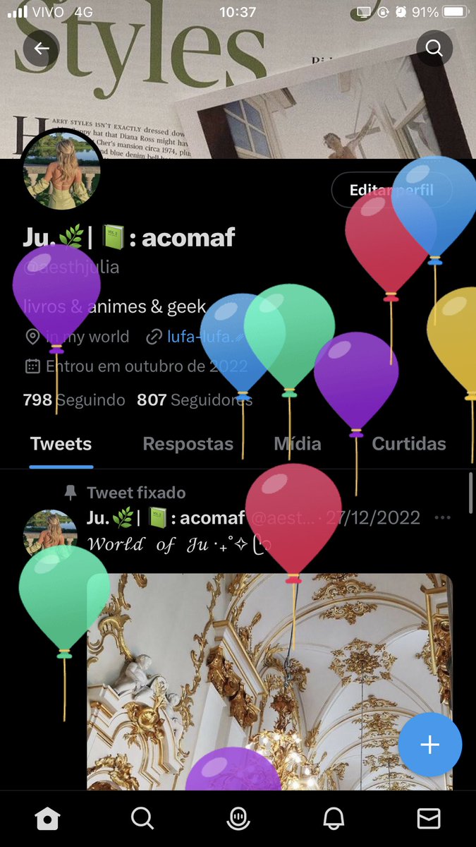 Os balões subindo 🥳🥳🥳