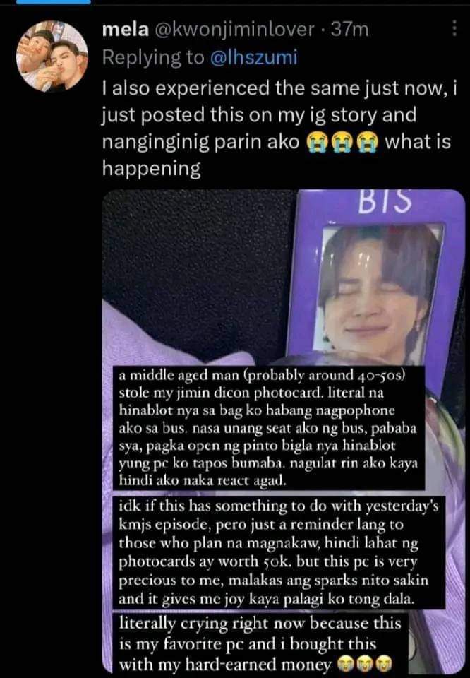 nerdi_Me13's tweet photo. Di ko sure if nakabuti or nakasama yung pag papalabas ng #KMSJ about sa Kpop merch and pc price lalo pa na ganito yung nangyari.. Di po lahat ng pc 50K yung iba po 20 pesos lang pero wala naman po sa price yun.. Most of the time because of the sparks! Ingatz tayo mga bestie https://t.co/6Iee0RlkVf