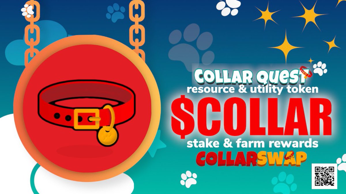 Dog $COLLAR zero tax, 10k+ Holders
Trade on #ShibaSwap and #QuickSwap

CollarToken.com / CollarSwap.io
CollarQuest.com

#Collarswap #collar #crypto #nfts
