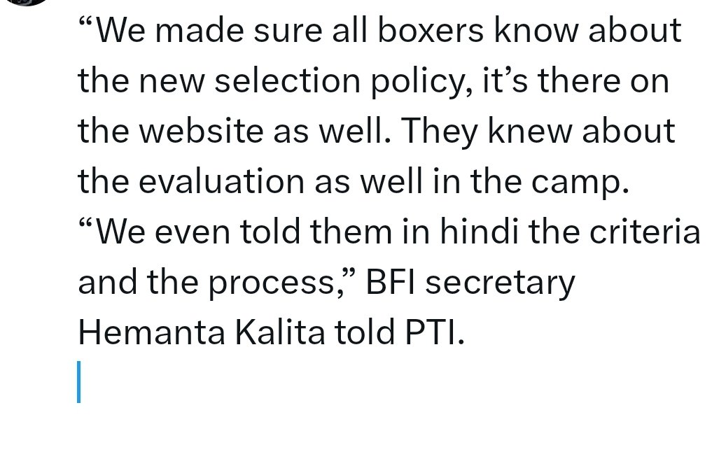ये कुछ इस तरह से हुवा की, सचिव जी ये कह दे की वो ताउम्र संघ के इस पद पर बने रहेंगे और वबसाइट पर भी लिख दें क्योंकि उस पर लिखने का अधिकार तो इन्हें ही है! तो क्या ये नया नियम बाकी पदाधिकारी स्वीकार करेंगे?
<a href="/AjaySingh_SG/">Ajay Singh</a> <a href="/debojo_m/">Debojo  Maharshi</a> <a href="/BFI_official/">Boxing Federation</a> <a href="/ANI/">ANI</a> <a href="/PTI_News/">Press Trust of India</a> <a href="/PTIofficial/">PTI</a> <a href="/PTI/">PTI</a>