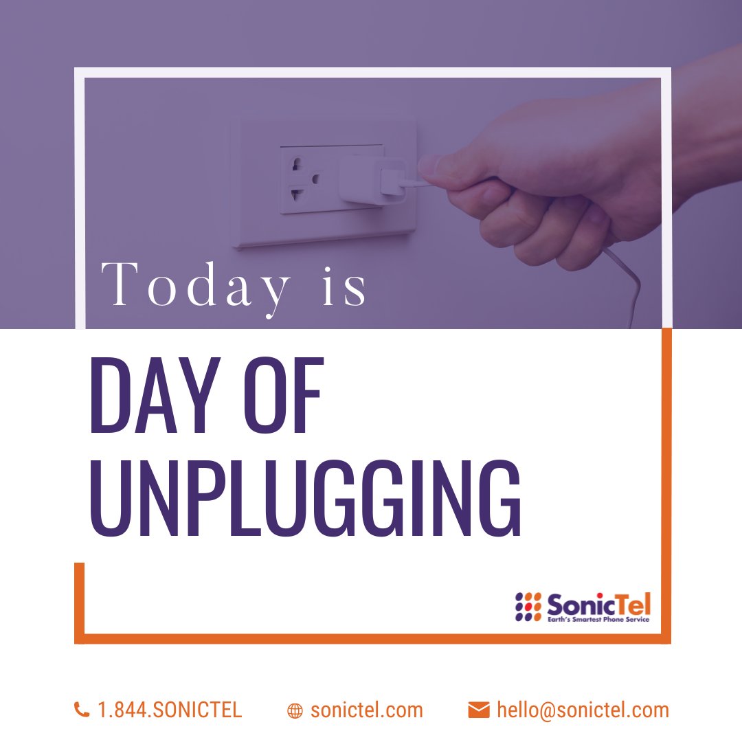sonictelinc's tweet image. Go for a walk, reconnect with an old friend, or try out a new hobby.  ❌ 🔌

#unplug #unplugging #business #telecom #workfromhome #voip #smallbusiness #smallbiztips #smallbizlife #businessowners