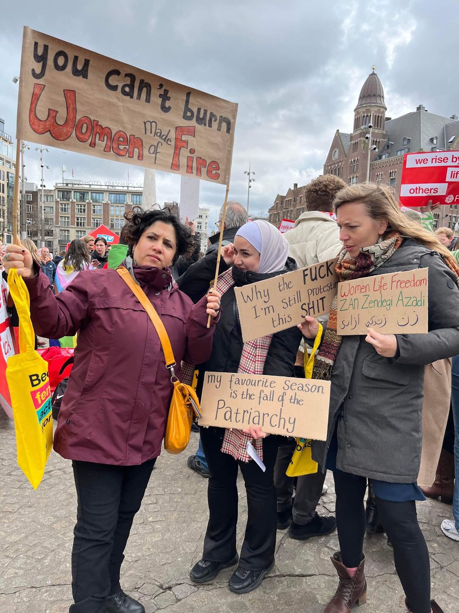 Our powerful women representing us at the #FeministMarch in Amsterdam this weekend, building up momentum for our #kickoffevent March 15! Join us by registering at the link in our bio