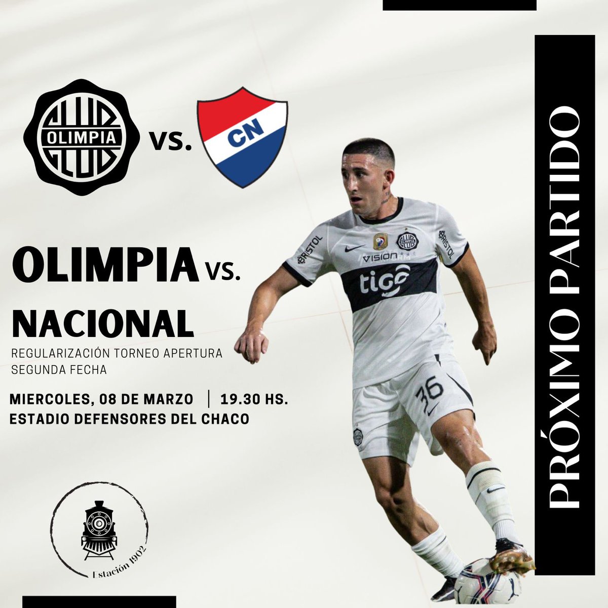 ⚔️ 𝐏𝐎𝐑 𝐂𝐎𝐍𝐓𝐈𝐍𝐔𝐀𝐑 𝐄𝐍 𝐋𝐀 𝐏𝐄𝐋𝐄𝐀 ⚔️

Los 𝔽𝕣𝕒𝕟𝕛𝕖𝕒𝕕𝕠𝕤 enfrentan al Trico por la regularización de la Fecha 2 del Apertura, en busca de los +3 puntos⚽️

👊🏽 𝙻𝙰 𝙲𝙾𝙽𝚂𝙸𝙶𝙽𝙰 𝙴𝚂 𝙶𝙰𝙽𝙰𝚁 👊🏽

#Estación1902 🚂
#Olimpia