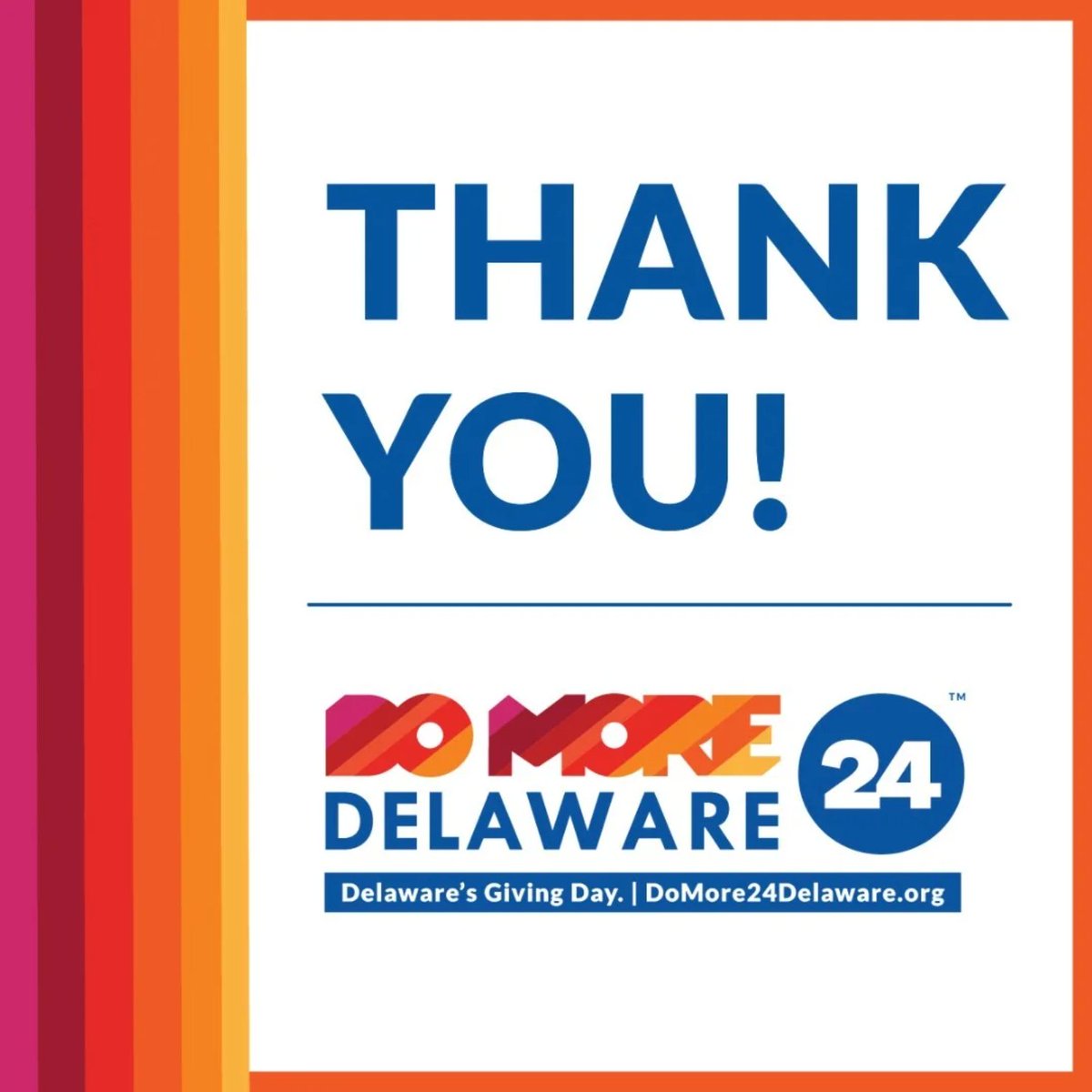 UnitedWayDE's tweet photo. A BIG thank you to everyone who participated in our #DoMore24DE campaign. Your support makes all the difference for all nonprofits of Delaware. Because of you, we can do more!
#givebacktothecommunity #charitablegiving #bbbsde #delaware #SpurImpact #UnitedWayDE #LiveUnited https://t.co/HyNVXiau04