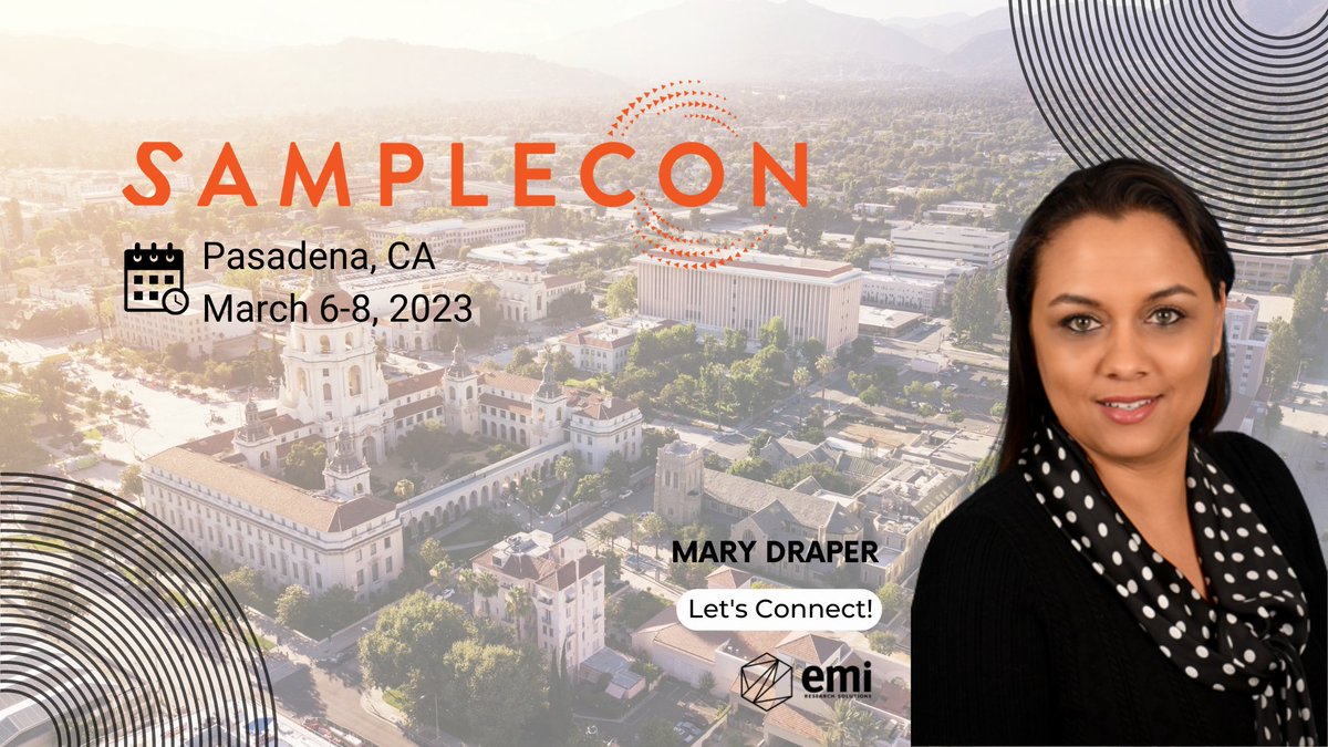 EMI_Research's tweet image. SampleCon kicks-off today in Pasadena! If you’re hoping to join the conversation around data quality, don’t miss Mary Draper and Katrina Noelle in their session, Let's Get Personal - Sample Quality Beyond Cleaning Data, Tomorrow at 11am!
samplecon.com
#MRX #SampleCon