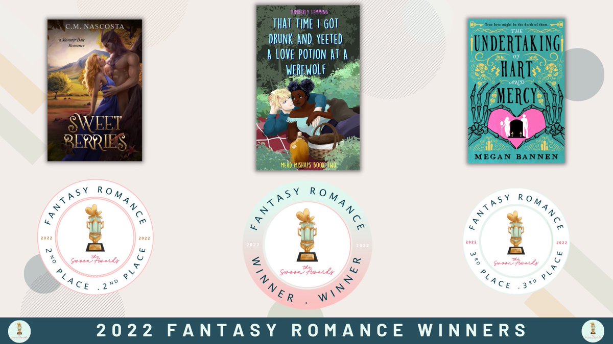 FANTASY ROMANCE WINNERS: 🥇That Time I Got Drunk and Yeeted a Love Potion at a Werewolf by @KimberlyLemming 🥈Sweet Berries by @cmnascosta 🥉The Undertaking of Hart And Mercy by @MeganBannen