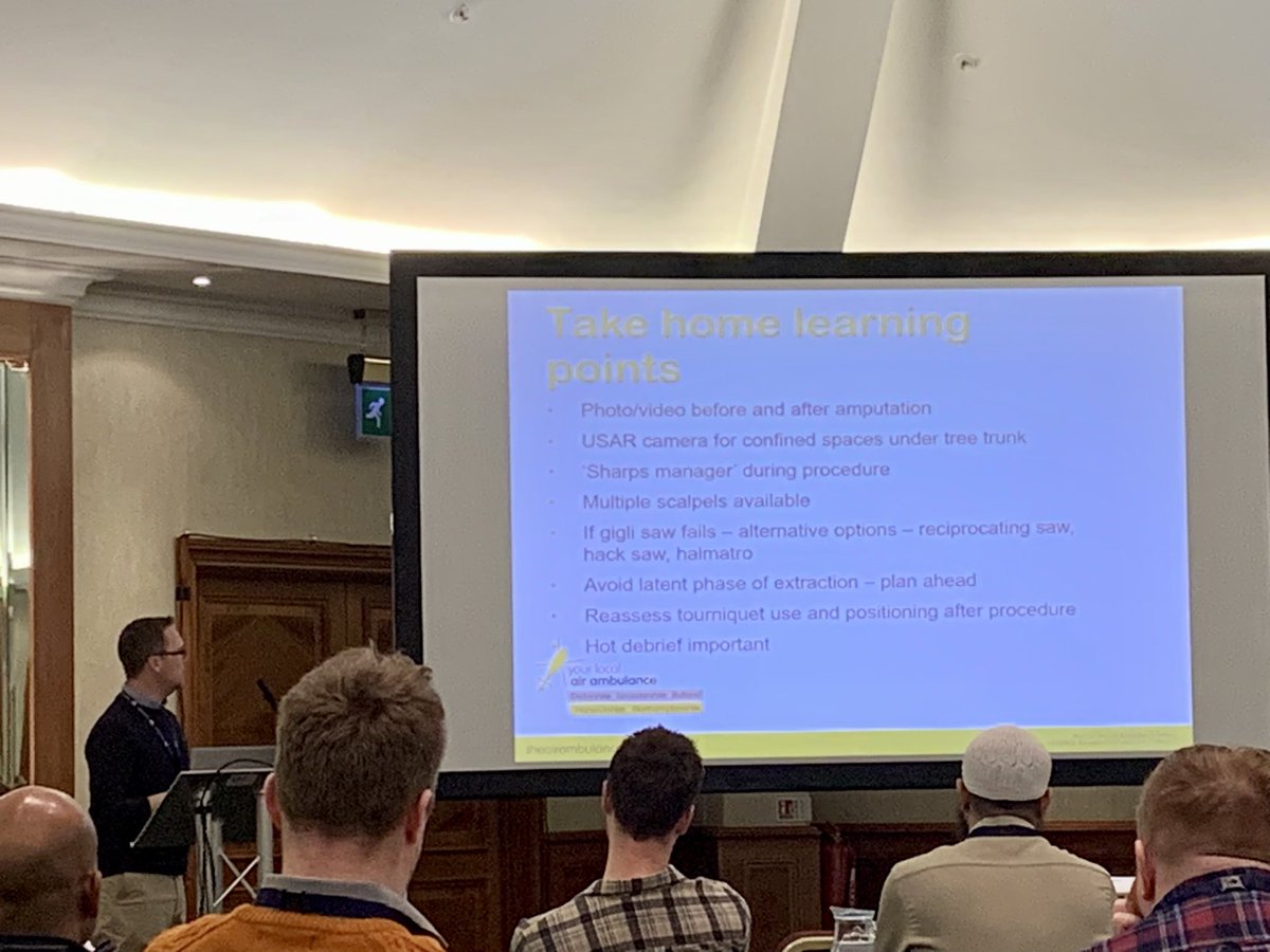 Excellent case presentation by #HEMS paramedic Sam@Cooper on pre-hospital amputation at #TraumaCare2023 .Take home messages - have a sharps manager during procedure / multiple scalpels/ reassess tourniquet use + positioning <a href="/TraumaCareUK/">Trauma Care Charity UK</a> <a href="/NARSBASICS/">Norfolk Accident Rescue Service (NARS)</a>