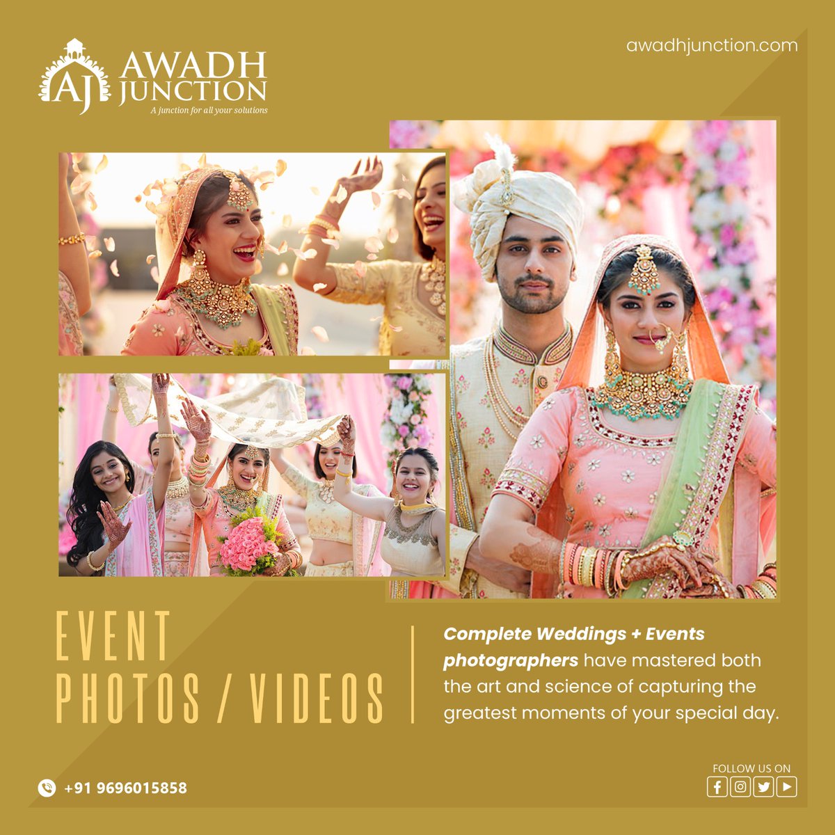 Make your special day more special with @theawadhjunction 💖

Follow👉🏻@theawadhjunction for more updates✅
.
.
DM @theawadhjunction 
Call now- +91 9696015858
.
.
#theawadhjunction #events #eventmanagement #lucknowevents #weddingplanner #decor #weddingdecor #eventphotographers