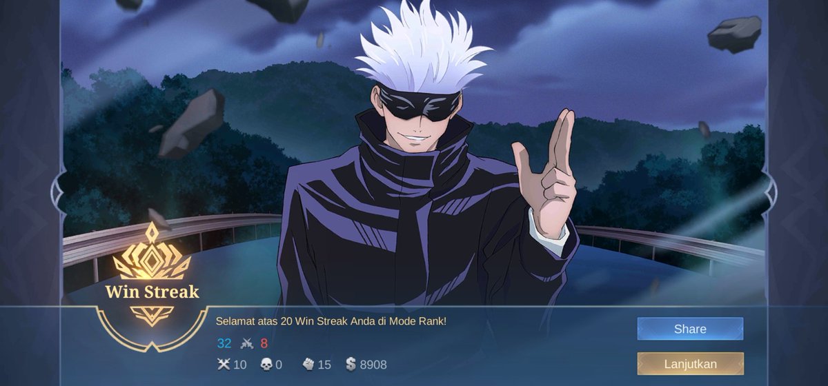 pristianf's tweet image. Buka jasa joki gtu yaa ampe ws20 gini wkwkwk #MLID #MobileLegends #MobileLegendsID #Gojo #satorugojo #JujutsuKaisen #JJK