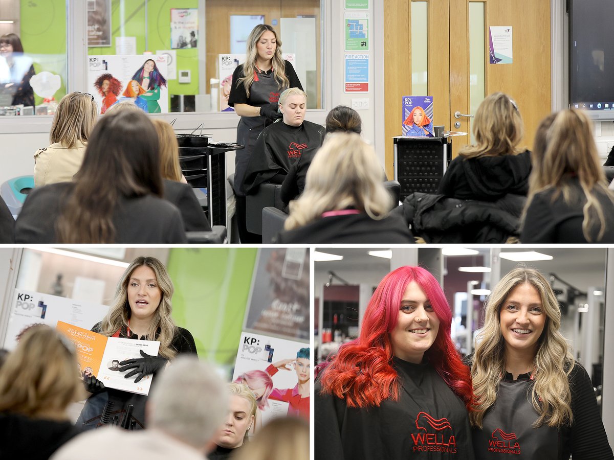 Industry experts play a big part in bringing learning to life at NESCol. Wella expert Abby Kadir put the KP:POP collection in focus as she led Hair and Beauty students and staff from City and Fraserburgh campuses in a technical session celebrating colour.