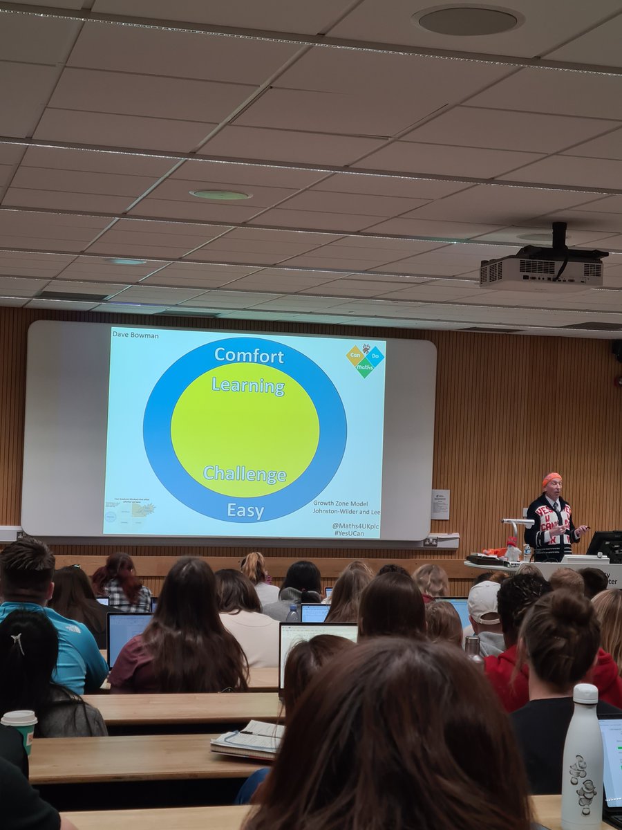 We are enjoying a fantastic Maths conference for our #pgce primary trainees today. Keynote speaker Dave Bowman  <a href="/MathsCanDo/">CanDoMaths</a> <a href="/GLOWMaths/">GLOW Maths Hub</a> helping trainees to have a 'can do' approach to Maths learning. 'Practice makes permanent'.
