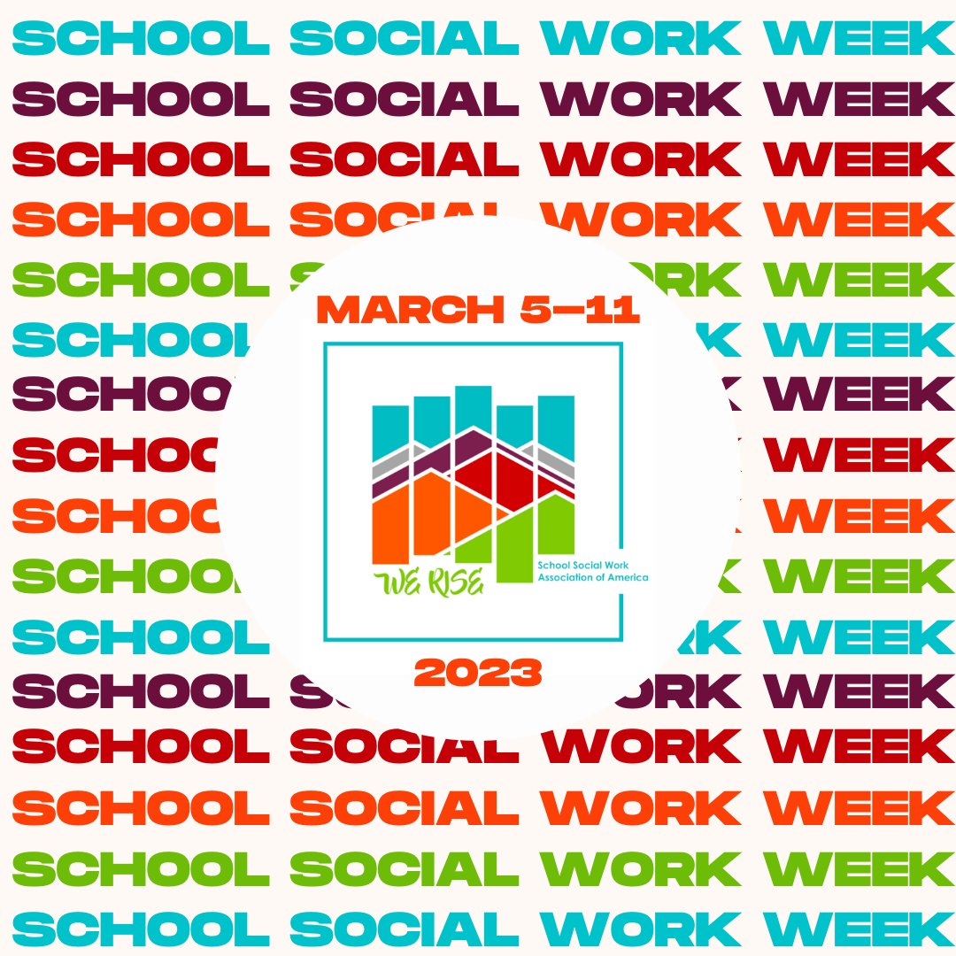 U.S. National School Social Work Week, March 5-11, 2023, celebrates school social workers across the nation and appreciates their work in helping students achieve academic success. #SchoolSocialWorkWeek #WeRise2023