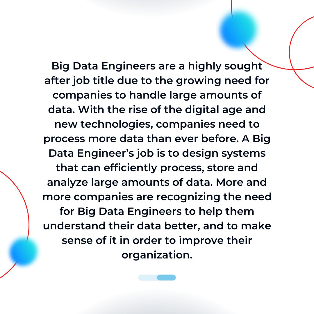 LearningVion's tweet image. Big Data Engineer is the new go-to job for tech professionals. Take your skills to the next level and join us today in becoming a certified Big Data Engineer!
#bigdata #bigdataengineer #job #jobsearch #jobsearching #jobsearchtips #opening #jobopening #india #learning #upskilling