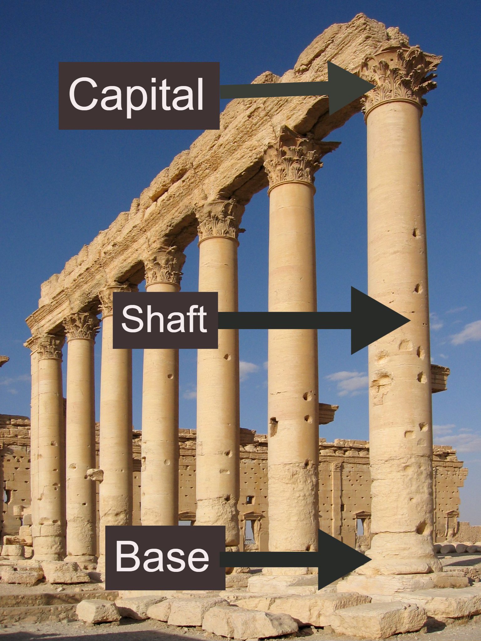 And, speaking of classical architecture, here are the different parts of a column.