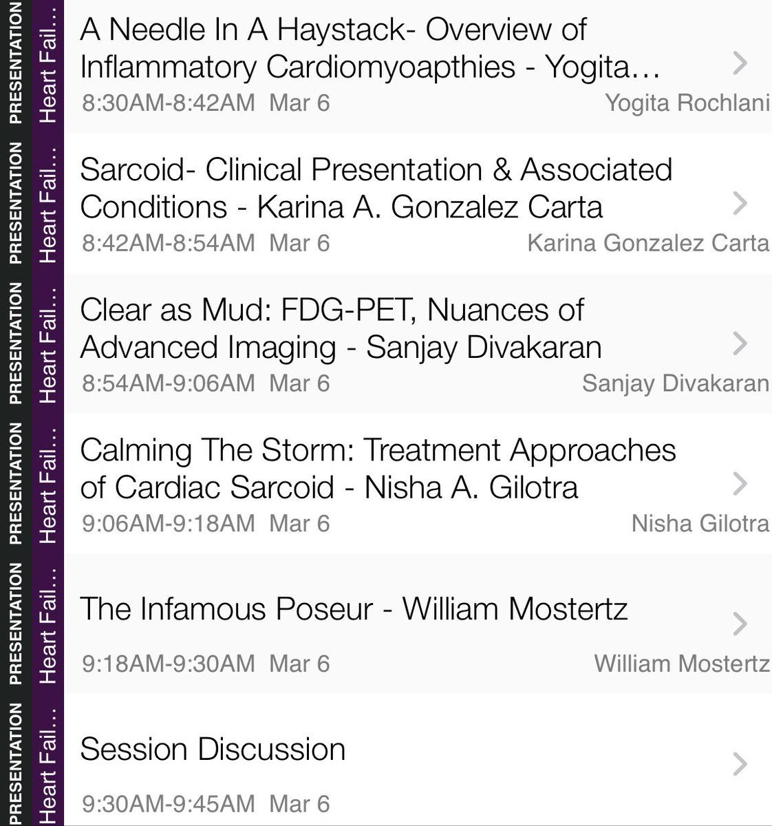 Rise and shine for this #ACC23 session all about #cardiacsarcoidosis starting soon! @sanjaydivakaran @preventfailure @JanMGriffin @JonChrispinMD @Brian_Houston12 @RonBlankstein @kellyarps @SteveMathaiMD