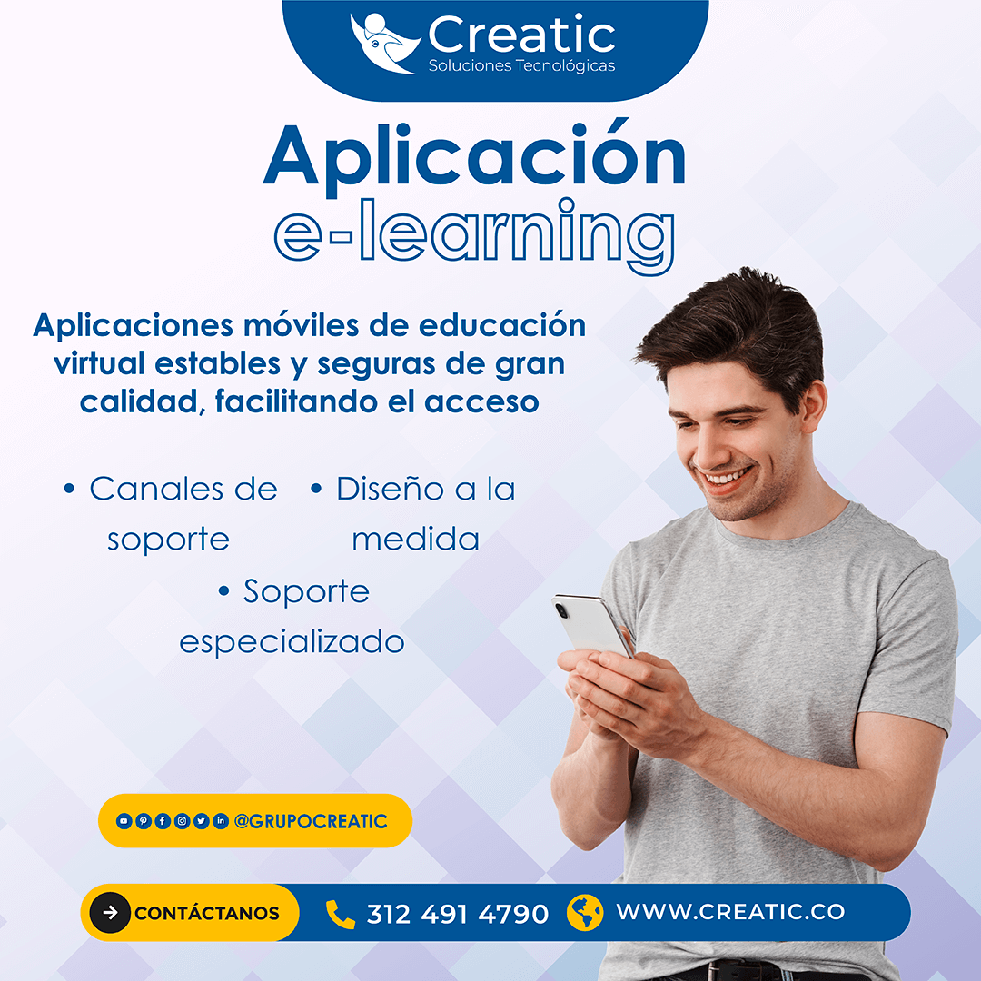 creamostic's tweet image. Desarrollo de Software  Aplicaciones móviles en educación virtual
✔ Accede desde cualquier dispositivo a tu plataforma móvil 📲 312 491 4790.

#SoftwareaLaMedida #DesarrolloDeApp #AppElearning #DesarrolloDeSoftware #EducacionVirtual