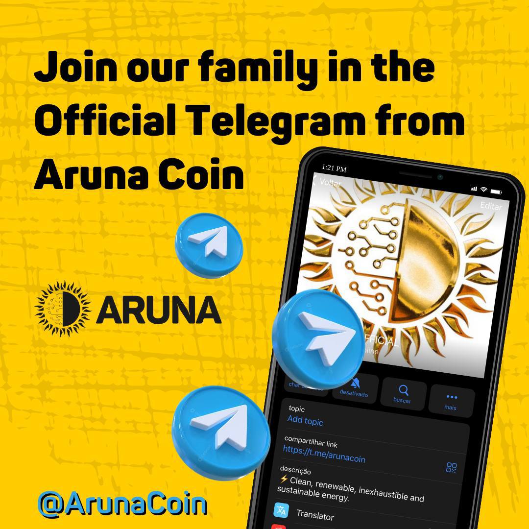 Join the ArunaCoin family also on telegram @Arunacoin!
.
.
.
#cryptocurrency #decentralizedfinance
#investing #trading #stockmarket
#finance #wealthmanagement #money #cryptocurrency
#forex #entrepreneur #personalfinance #bitcoin    #crypto
#blockchain #altcoins #cryptotrading