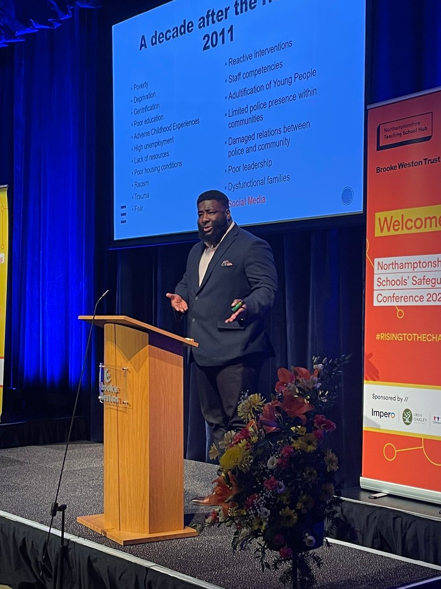 BWTrust's tweet photo. “Moving Beyond Gangs and Serious Youth Violence” presented by the brilliant Craig Pinkney, CEO of @CyvcSolve, is the next keynote at our #SafeguardingConference.

#RisingToTheChallenge #NorthamptonshireEducation #Safeguarding #YouthViolence @Northants_TSHub https://t.co/iISgFWDCMy