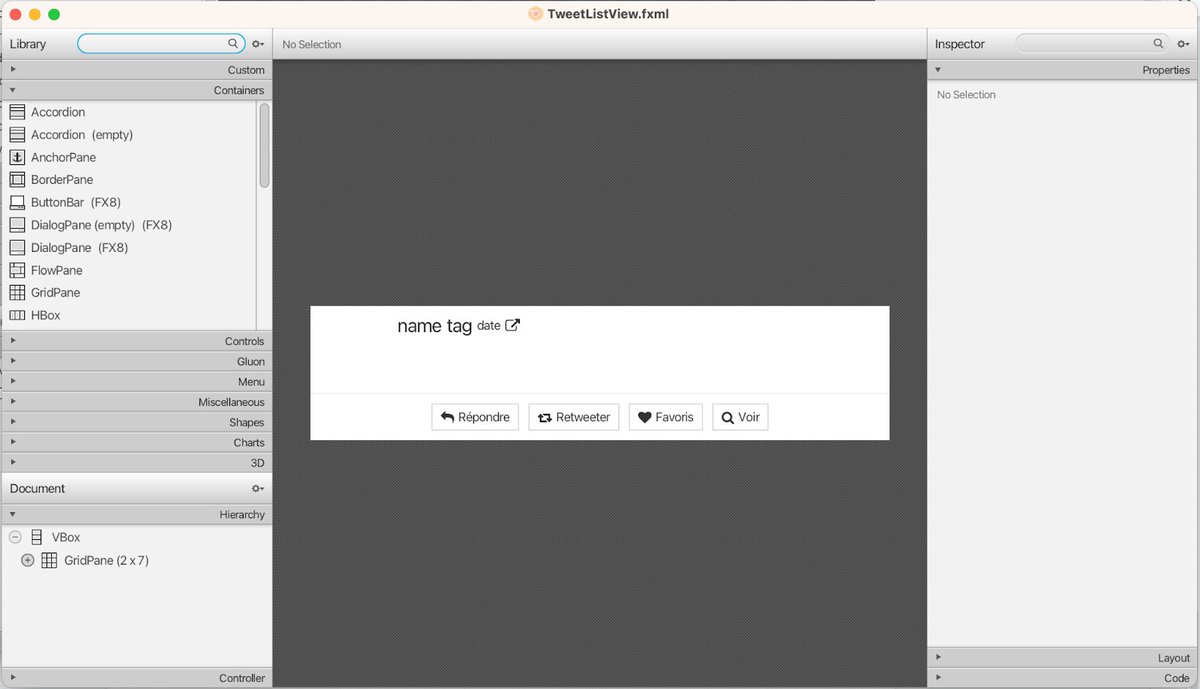 juanan's tweet photo. Custom JavaFX components in SceneBuilder

https://t.co/iEIrCsFpgA

#JavaFX #IntelliJ #SceneBuilder #FXML https://t.co/yw2ZAF5BP7