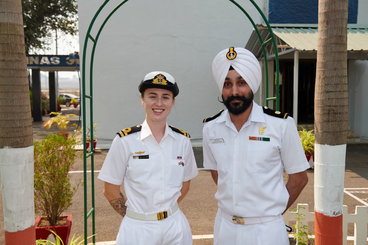 AusHCIndia's tweet photo. 🇮🇳 and 🇦🇺 conduct joint naval exercises and patrols in the Indian Ocean - an area of strategic interest for both our countries. Our #ADF officers observed first-hand Indian naval operations at INS Hansa - Indian naval air station - in #Goa. #GRIAYDOEP #GeneralRawat @DefenceAust https://t.co/Z1a1RRzXEe