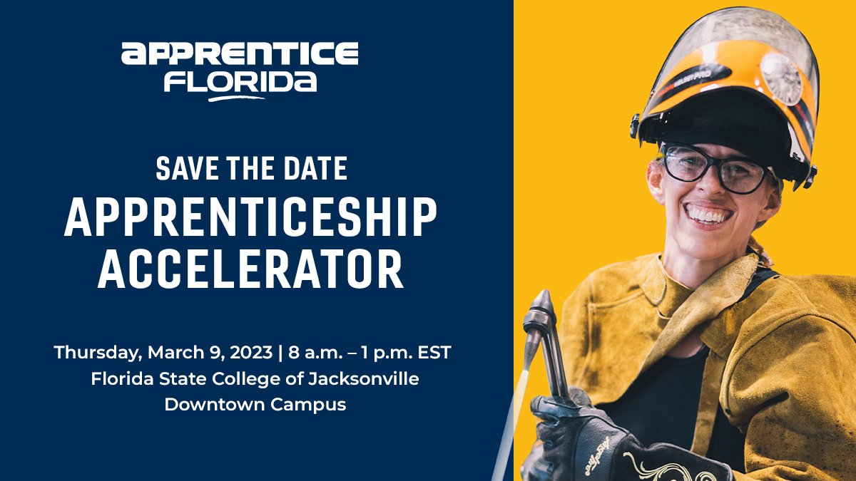 EducationFL's tweet photo. Do you work in Advanced Manufacturing?
Learn how an apprenticeship program can benefit you and your business at the next apprenticeship accelerator on March 9, 2023!
Register today: https://t.co/yLwRlHZLgx
#ApprenticeFL https://t.co/emCwrCAOD7