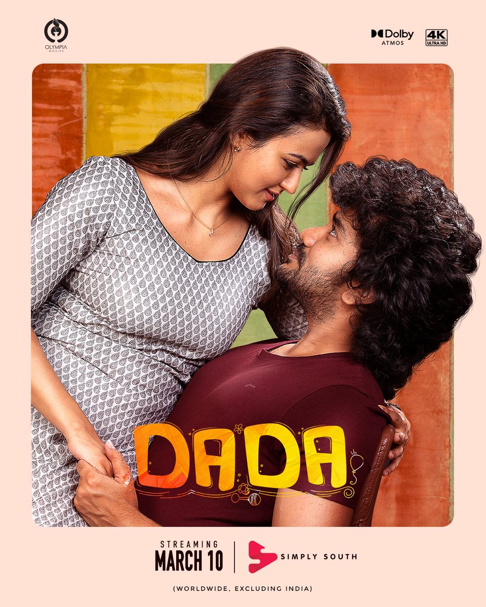 #Dada will premiere on #AmazonPrime and #SimplySouth on March 10th.

#Kavin #AprnaDas