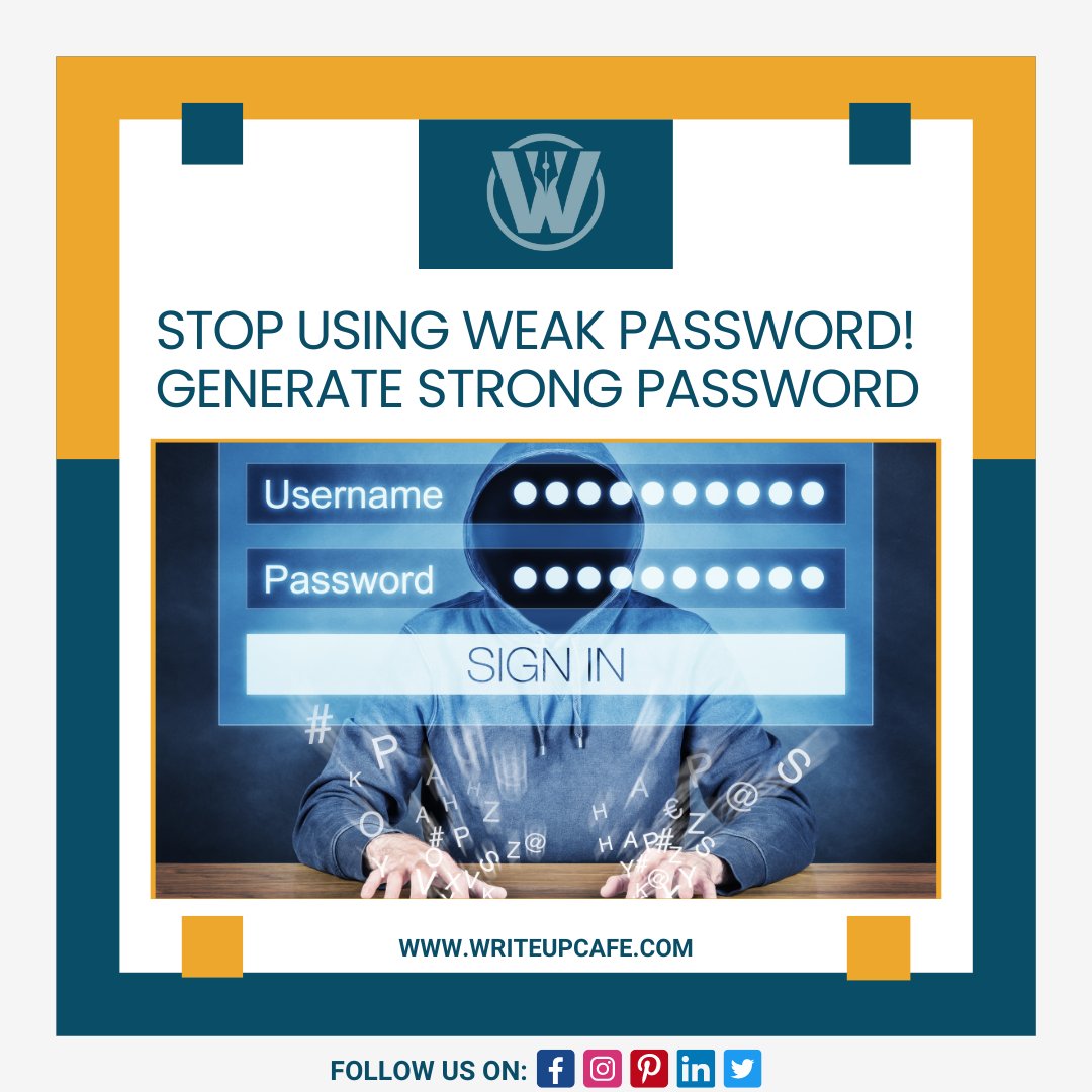 Prevention of Data leaks / accounts being theft / Dictionary attacks and so on. We'll recommend to use stronger password and importantly irrelevant of your personal info.
-
Use our Password Generator Tool @ writeupcafe.com/free-seo-tools…