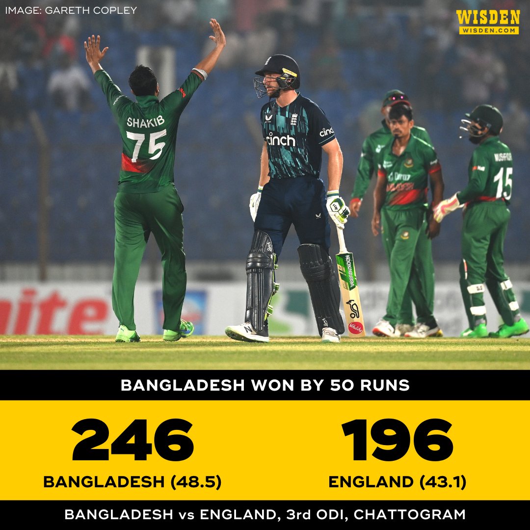 England failing to chase down 250 or below in ODIs since 2015

Bowled out for 204 while chasing 239 v Bangladesh 2016

Bowled out for 212 while chasing 233 v Srilanka at 2019 WC

Bowled out for 196 while chasing 247 v Bangladesh 2023

#BANvENG
#ENGvBAN