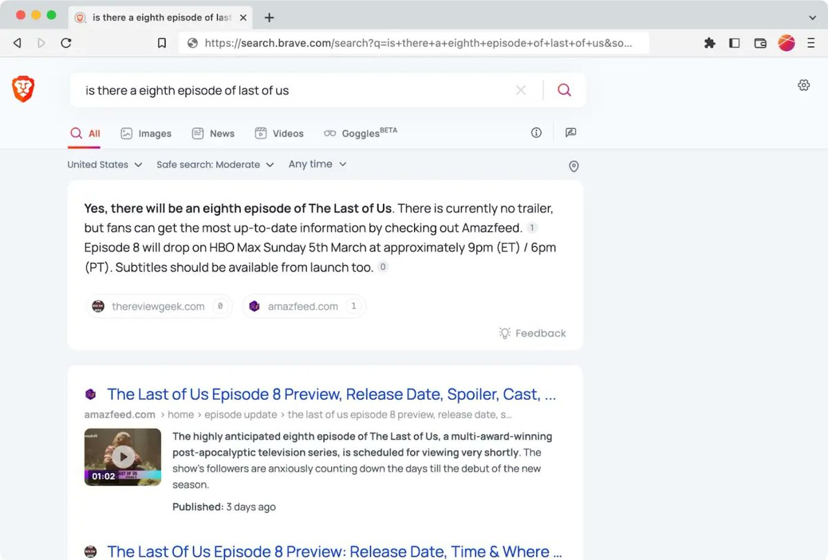 Simranj57588571's tweet image. Brave Search, the privacy-focused search engine, has launched a new "Summarizer" feature to provide a synopsis of a search query using different sources. #BraveSearch #Summarizer #TheAIInsider #ChatGPT #OpenAI