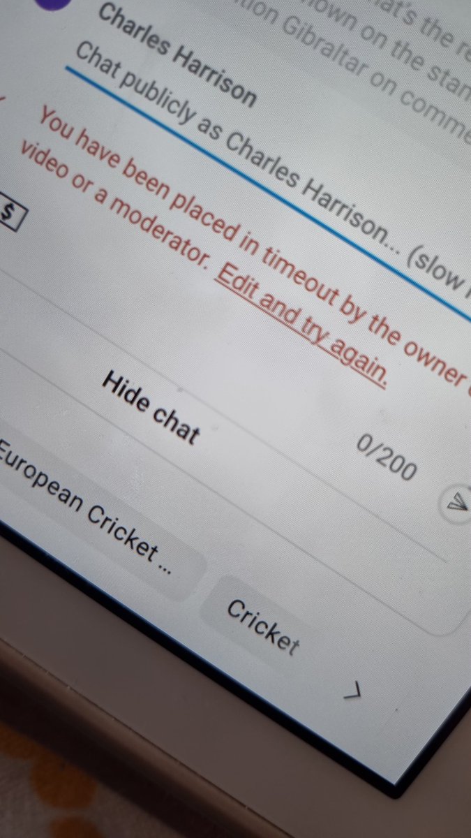 So much for Stronger Together by <a href="/EuropeanCricket/">European Cricket</a>  - I question the reason why the Gibraltar Flag isn't being shown and they block me. 

Why not own uo and say the truth as to why??