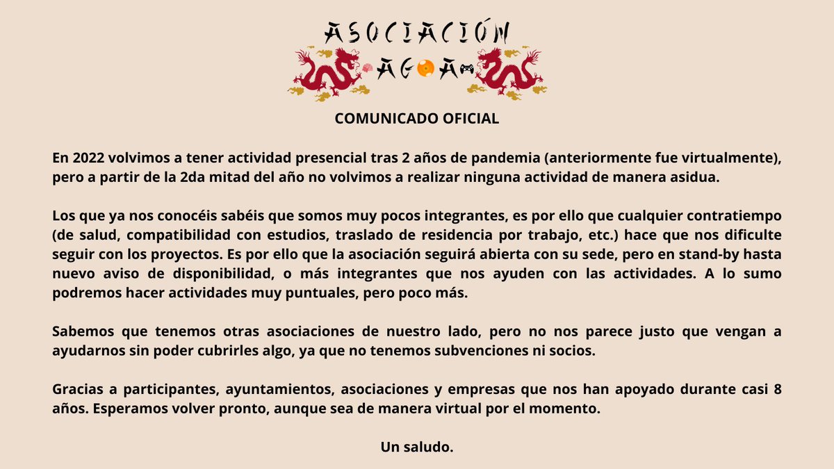 AsoAGOA's tweet photo. Anuncio @AsoAGOA 2023. https://t.co/Tqew5tFYoM