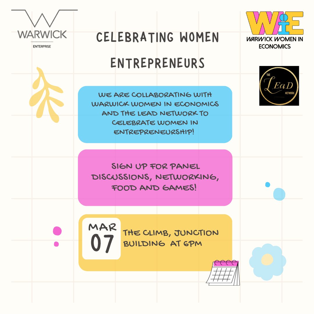 Don't miss this incredible opportunity to celebrate and support women in business! Whether you are an aspiring entrepreneur or simply curious about the world of entrepreneurship, this event is for you.

#internationalwomensday #womenentrepreneurs #warwickenterprise