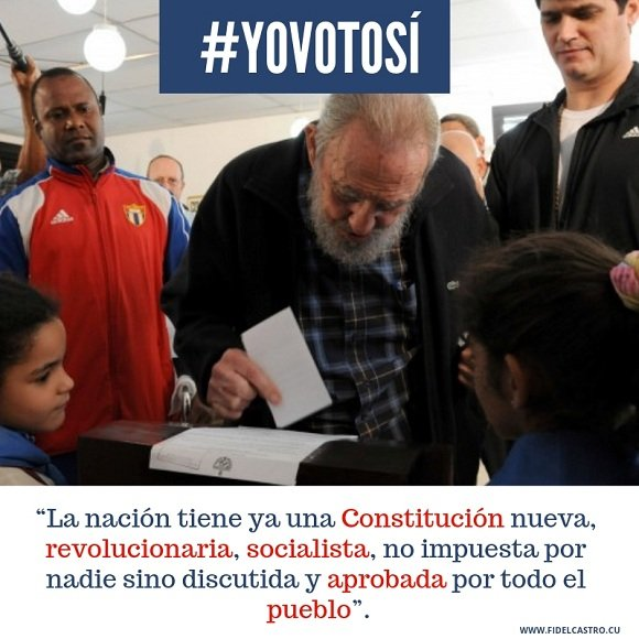 FHHernndez1's tweet photo. El ejemplo y las enseñanzas de #FidelPorSiempre: (…) «El voto unido fue simplemente la estrategia del pueblo, la estrategia de la Revolución; (…). #FidelCastro  
#MejorEsPosible 
#YoVotoXTodos https://t.co/KotfRDfnwy