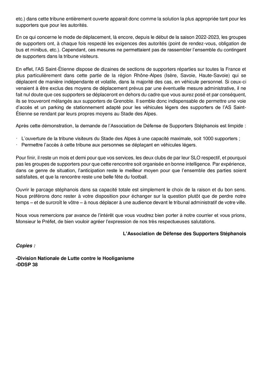 Association de Défense des Supporters Stéphanois tweet media