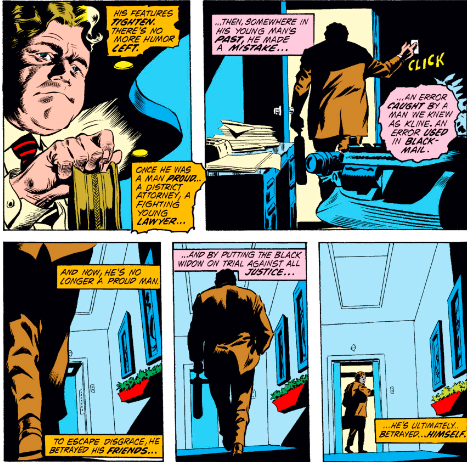 MarvelADay's tweet photo. #MarvelADay #DD85 A dejected Foggy prepares to resign as DA for getting blackmailed. Harsh yes, but it's good to see some actual integrity in this book... - VA https://t.co/d1IZNCcRRg