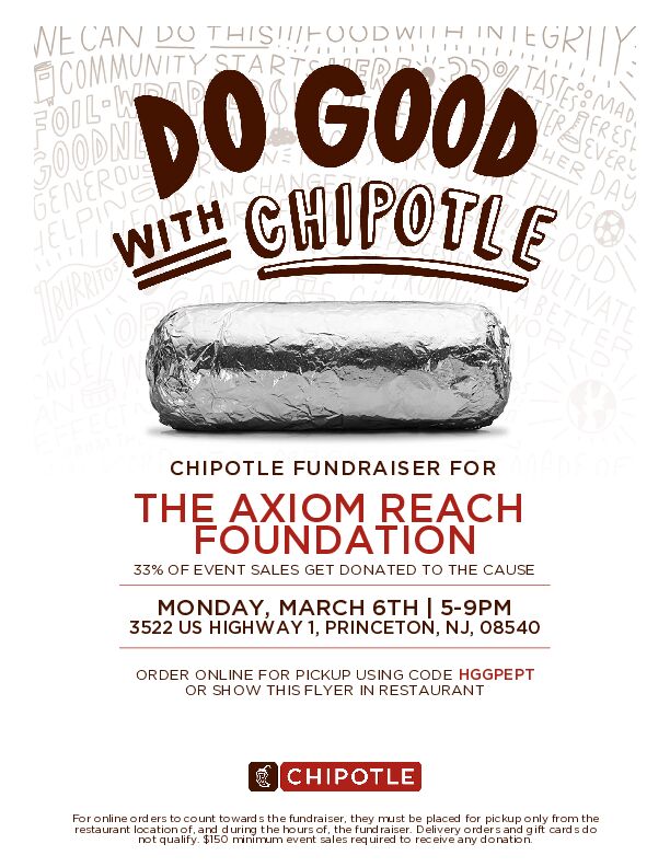 Axiom REACH Foundation (@axiomreach) on Twitter photo Today's the day...Let’s guac and roll! Can't wait to see you tonight at <a href="/Chipotle/">Chip Clark</a> Mexican Grill Princeton and let's make tonight's dinner a selfless act. Just let them know you are there for the fundraiser.
#ChipotleFundraiser #chipotlemexicangrill #cancersupport #fightcancer Today's the day...Let’s guac and roll! Can't wait to see you tonight at <a href="/Chipotle/">Chip Clark</a> Mexican Grill Princeton and let's make tonight's dinner a selfless act. Just let them know you are there for the fundraiser.
#ChipotleFundraiser #chipotlemexicangrill #cancersupport #fightcancer