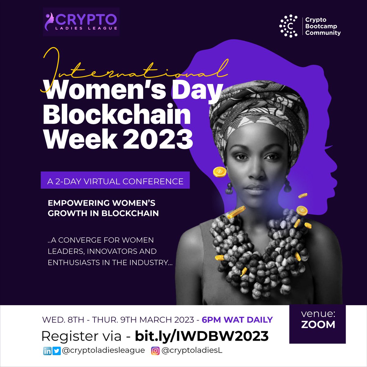 _CryptoBootcamp's tweet photo. Tech Sis and Aspiring Techies,

We are excited to announce our collaboration with Crypto Ladies League to offer you an engaging and educational experience to learn about blockchain technology, kickstart your tech career, or enhance your existing skills.

https://t.co/69It9ufa70 https://t.co/sFoQCOvBPN