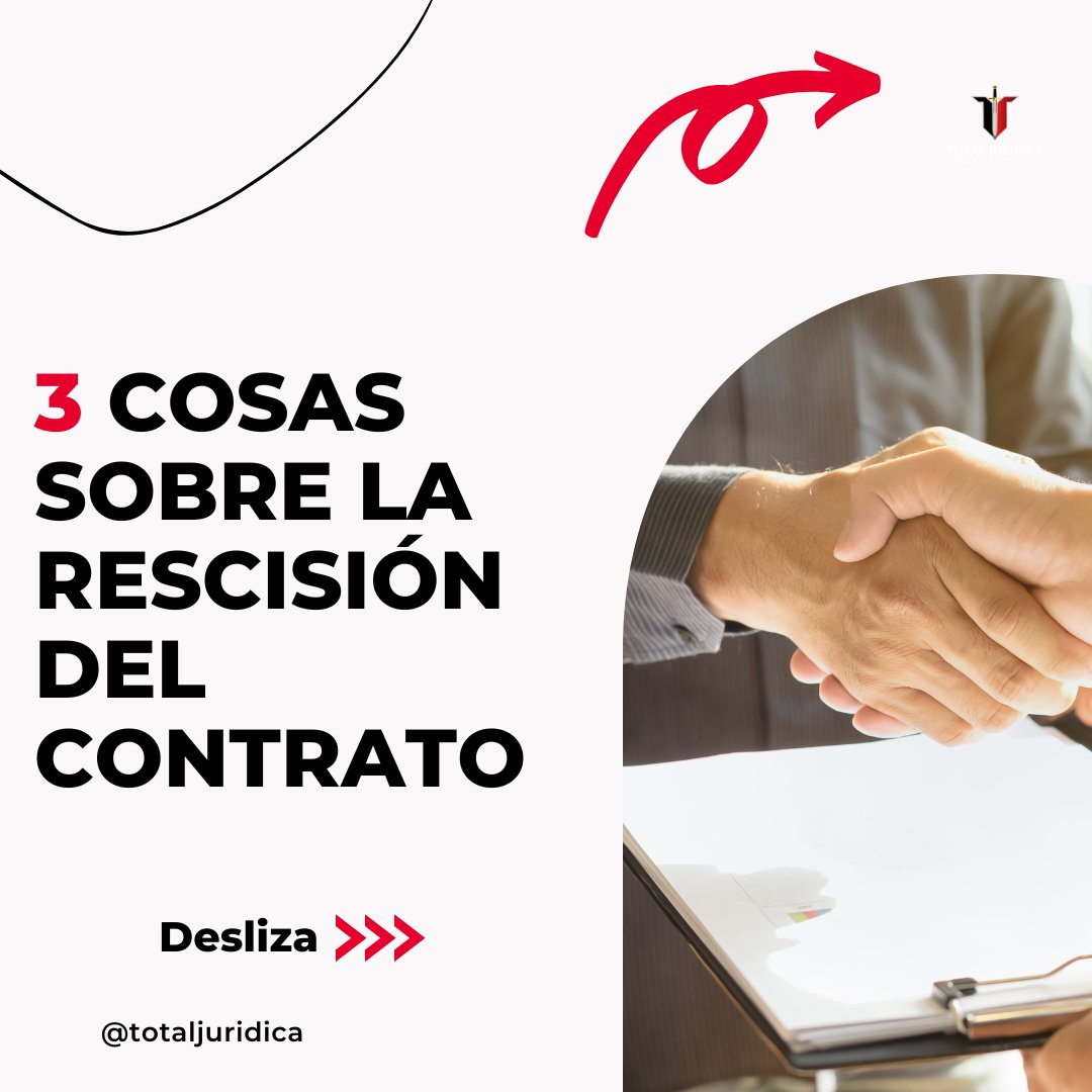 totaljuridica1's tweet photo. En la sección de #TotalTeExplica 🤓 del día de hoy, hablaremos sobre todo lo que debes saber sobre la rescisión de contratos 📄.
Dale RT para más.
#abogados #totaljuridica #abogadosmedellin #asesoriajuridica #abogado #capturado #carcel #prision #resciciondecontrato #contrato https://t.co/1MyFvlE6Hx