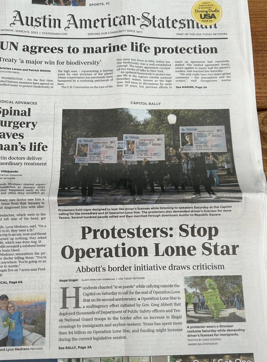 Front page of today’s Statesman