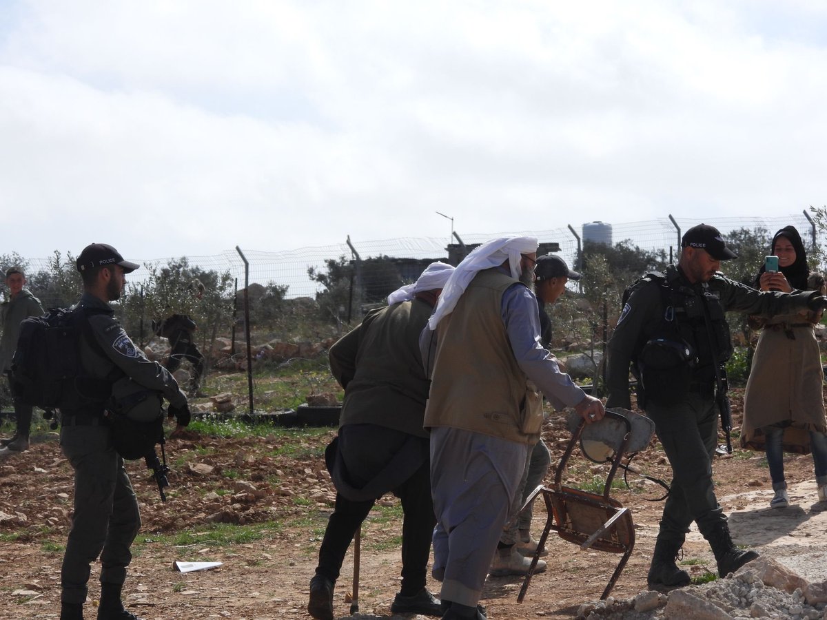 The Israeli occupation forces demolished another Palestinian home in the village of Sha'b al-Butm in the Masafer Yatta area. The family living there had their homes demolished four different times. #SaveMasaferYatta